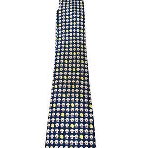 Vintage Salvatore Ferragamo Silk Tie Scallop Nautilus Shell All Over Print Blue